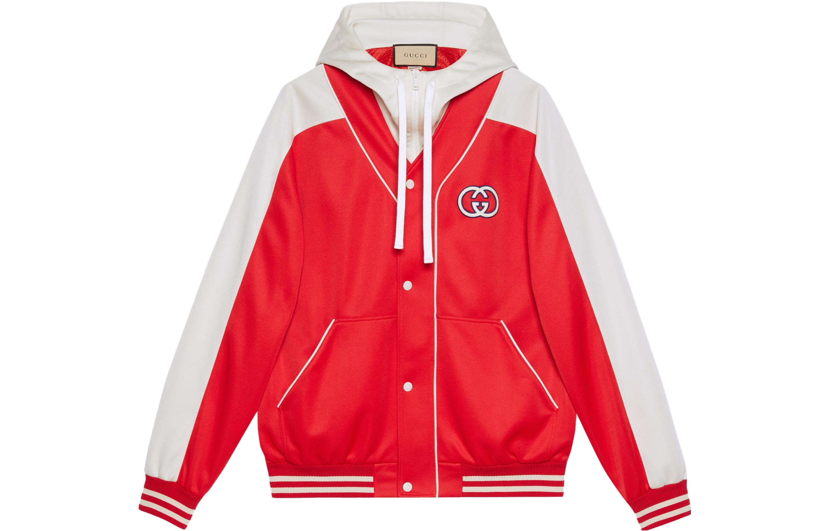 Gucci Multicolor Logo Patch Hooded Jacket Red () 737361-XJFFA-6496