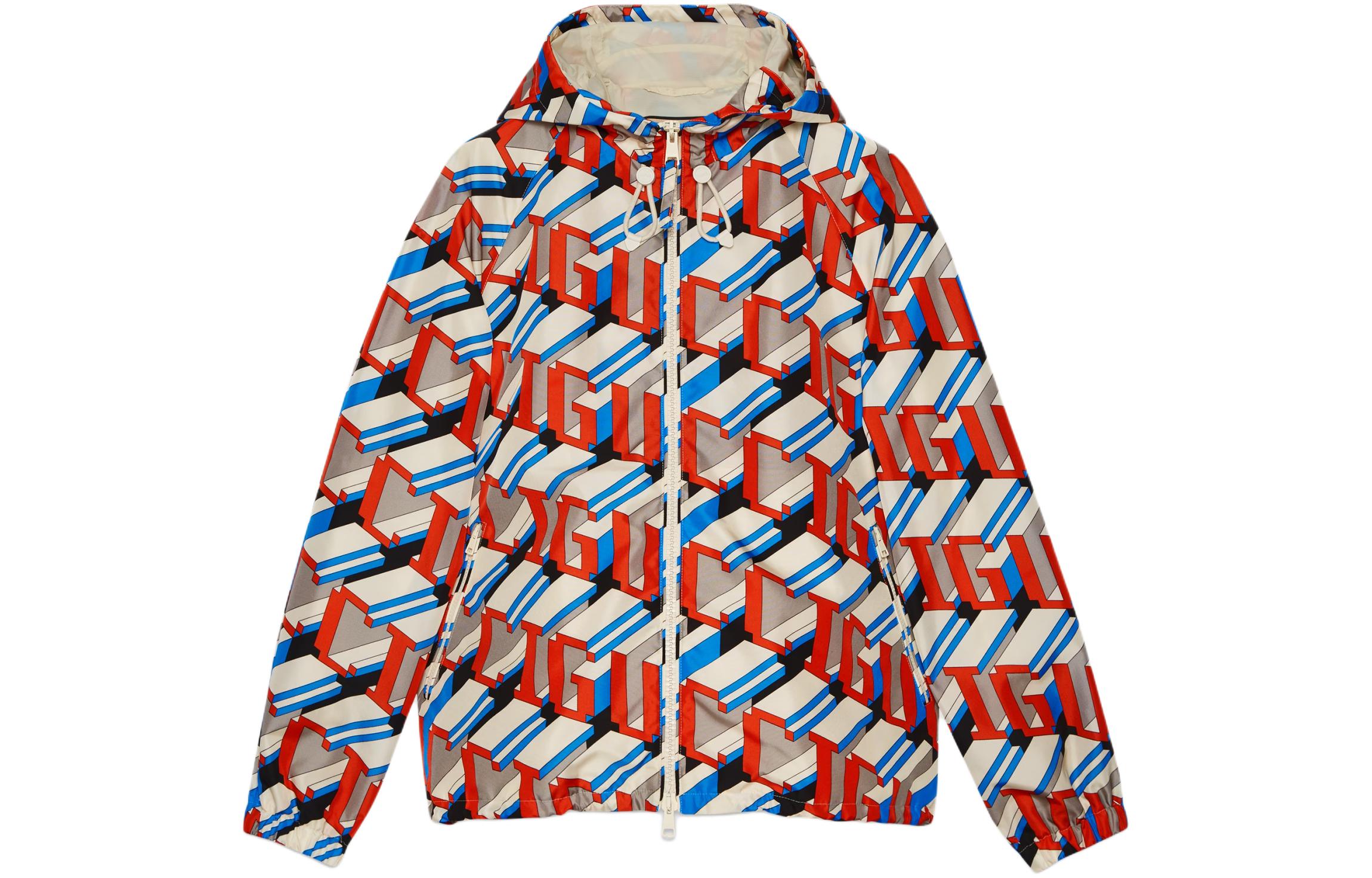 Gucci Multicolor Logo Print Hooded Jacket 770270-ZAPEU-9376