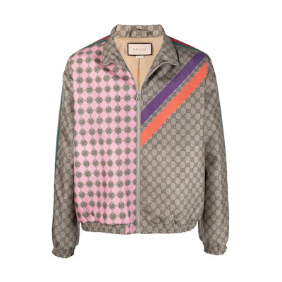 Gucci Multicolor Logo Print Zip Jacket Men’s Floral Design Long Sleeve 681332-ZAIDG-9227