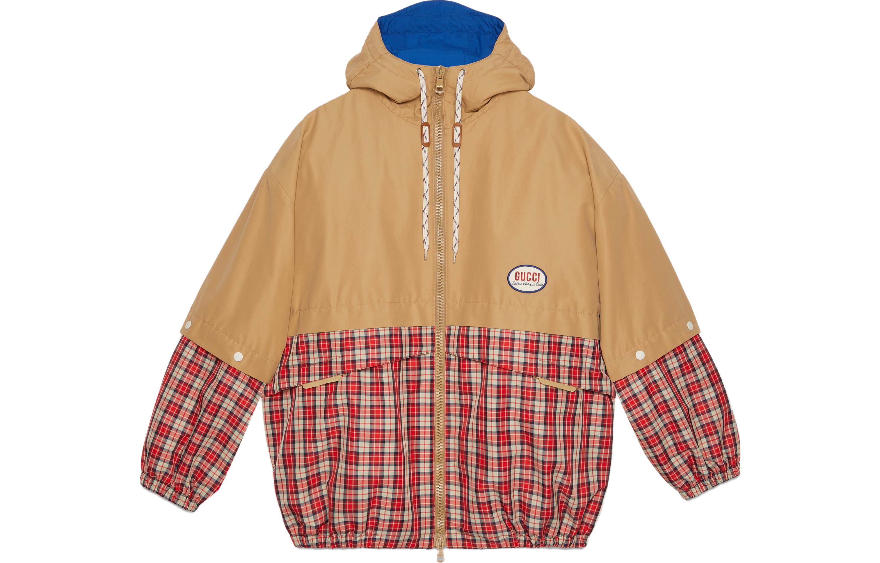 Gucci Multicolor Plaid Logo Embroidered Casual Jacket for Men 742811-Z8BJF-9260