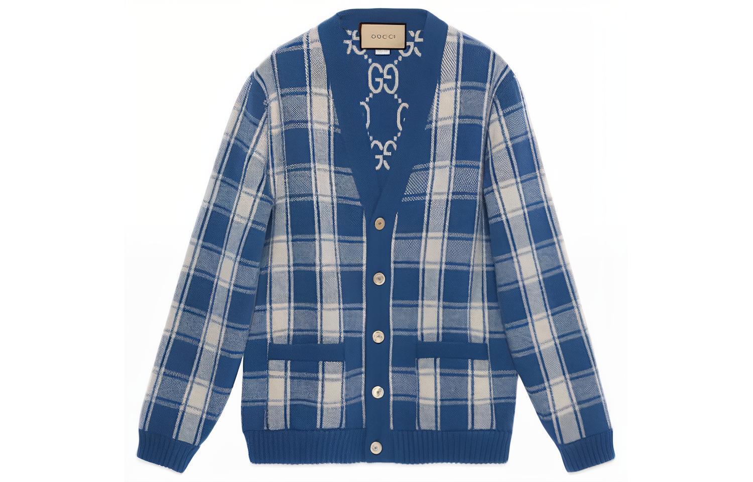 Gucci Multicolor Reversible Checked Knit Cardigan 770586-XKDSM-4405