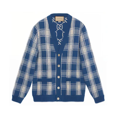 Gucci Multicolor Reversible Checked Knit Cardigan 770586-XKDSM-4405