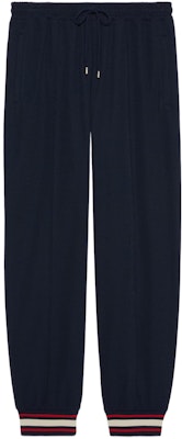 Gucci 海軍藍抽繩運動長褲搭配白色條紋裝飾 729500-XJE8S-4735 Buy Gucci 海軍藍抽繩運動長褲搭配白色條紋裝飾 729500-XJE8S-4735