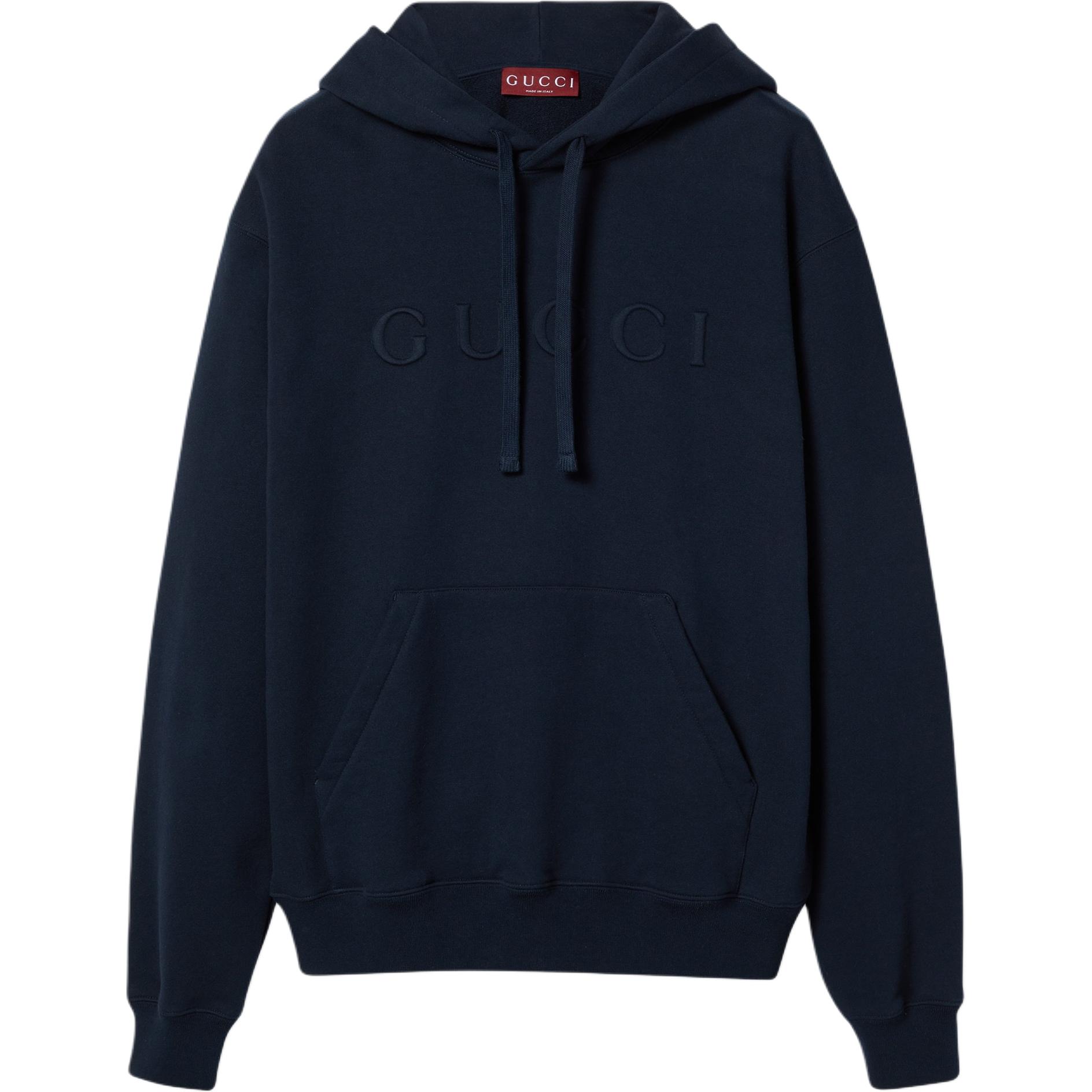 Gucci Navy Blue Embroidered Hooded Sweatshirt 788771-XJGLU-4215