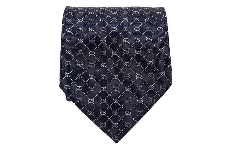 GUCCI Navy Blue Tie - Monogram Series 386489-4B002-4078 圖 2