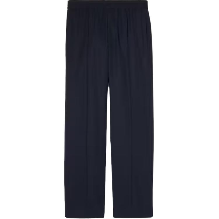 Gucci Navy Blue Twilled Plain Slim-Fit Straight-Leg Casual Pants 787970-ZAQP6-4440