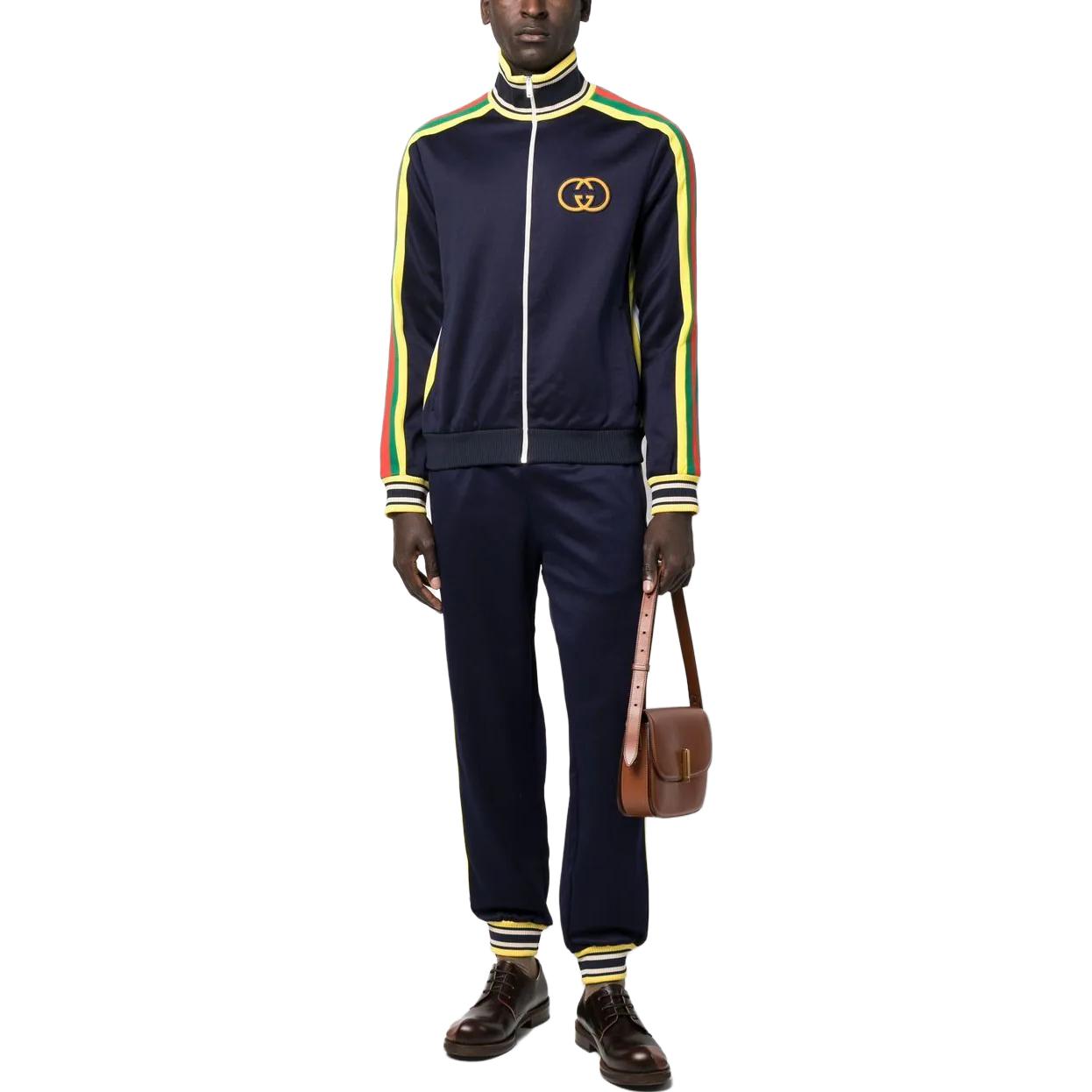 Gucci Navy Colorblock Striped Jogger Pants 713972-XJE8R-4904