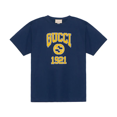 Gucci Navy Cotton Crewneck Short Sleeve T-Shirt 771758-XJF3R-4622