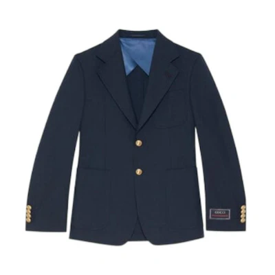 Gucci Navy Mohair-Blend Formal Jacket for Men 694316-ZAC3K-4240