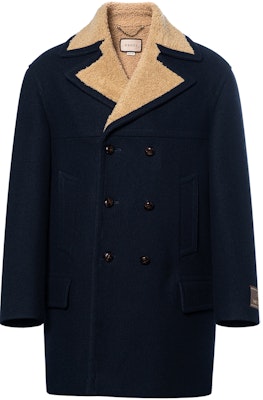 Gucci Navy Solid Double-Breasted Mid-Length Coat SS23 715539ZAKY14794 Buy Gucci Navy Solid Double-Breasted Mid-Length Coat SS23 715539ZAKY14794