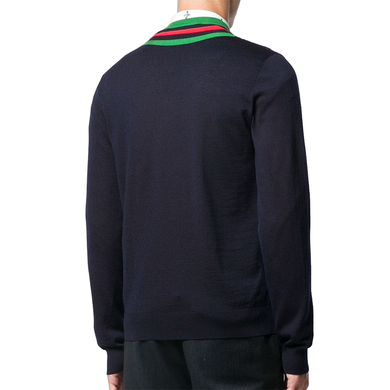 Purchase GUCCI Baju Sejuk Rajut Wool Berjalur Navy 576802-XKAUK-4548