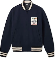 Gucci Navy Wool Letterman Bomber Jacket with Zipper 598731-ZADBU-4062 Gucci Navy Wool Letterman Bomber Jacket with Zipper 598731-ZADBU-4062