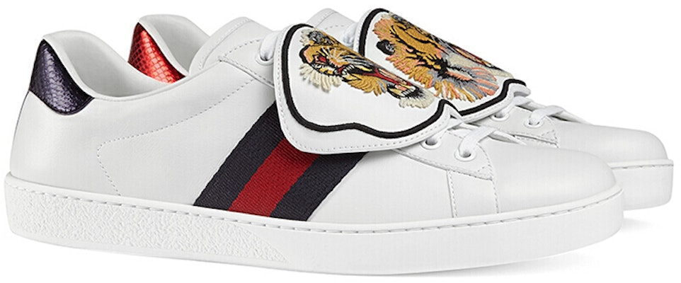 GUCCI古馳 ACE Tiger Strap' 時尚平底鞋 男款 白 Lookbook GUCCI古馳 ACE Tiger Strap' 時尚平底鞋 男款 白