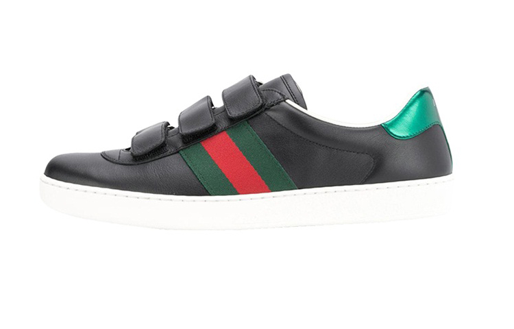 Gucci New Ace Cowhide Skateboarding Shoes Black 548699-DOPE0-1061