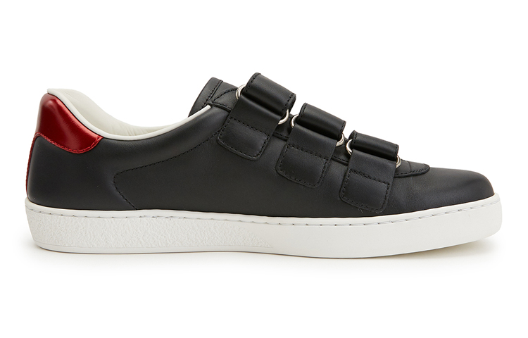 Order Gucci New Ace Zwart Leren Skateboard Sneakers 548699-DOPE0-1061