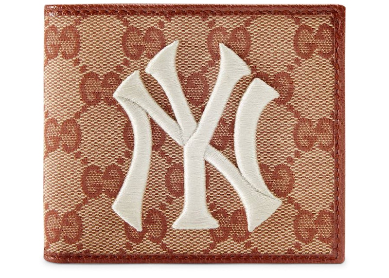 Gucci New York Yankees Patch Wallet GG Beige/Brick Red