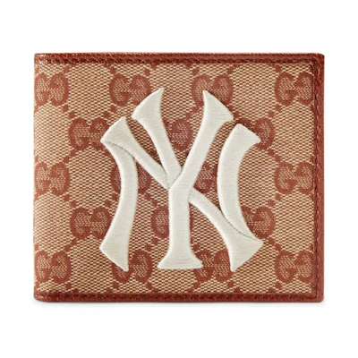 Gucci New York Yankees Patch Wallet GG Beige/Brick Red