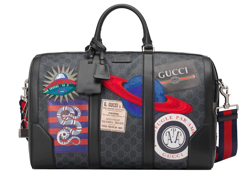 Gucci Night Courrier Carry-On Duffle Soft GG Supreme Black/Grey