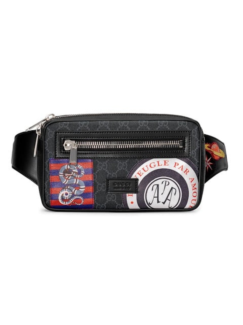 Gucci Night Courrier Waist Bag GG Supreme Soft Black