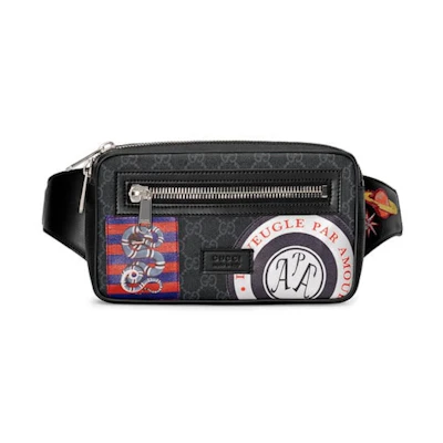 Gucci Night Courrier Waist Bag GG Supreme Soft Black