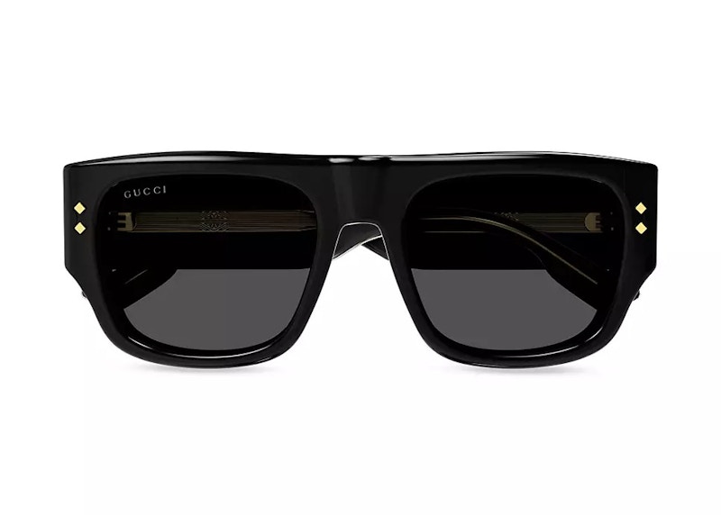 Order Gucci Nouvelle Vague 黑色方形太陽眼鏡 (0400017942423)