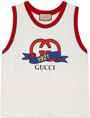 Gucci Off-White Crewneck Tank Top with Logo Print 743000-XJFFV-9095 Buy Gucci Off-White Crewneck Tank Top with Logo Print 743000-XJFFV-9095