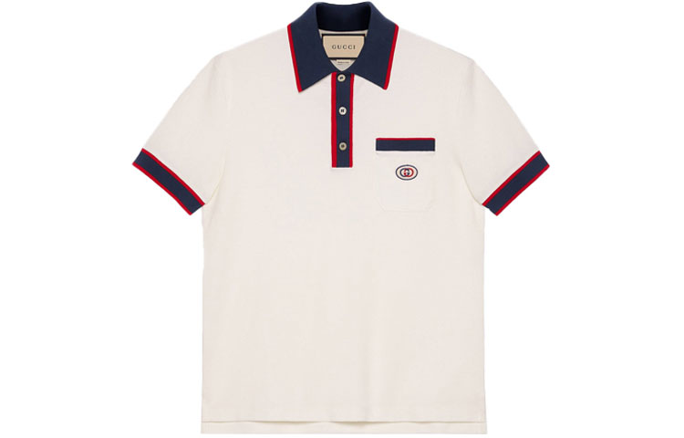 Gucci Off-White GG Interlocking Logo Striped Polo Shirt 653380-XJDF8-9222