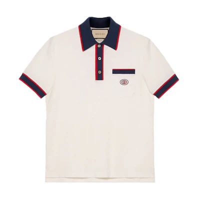 Gucci Off-White GG Interlocking Logo Striped Polo Shirt 653380-XJDF8-9222