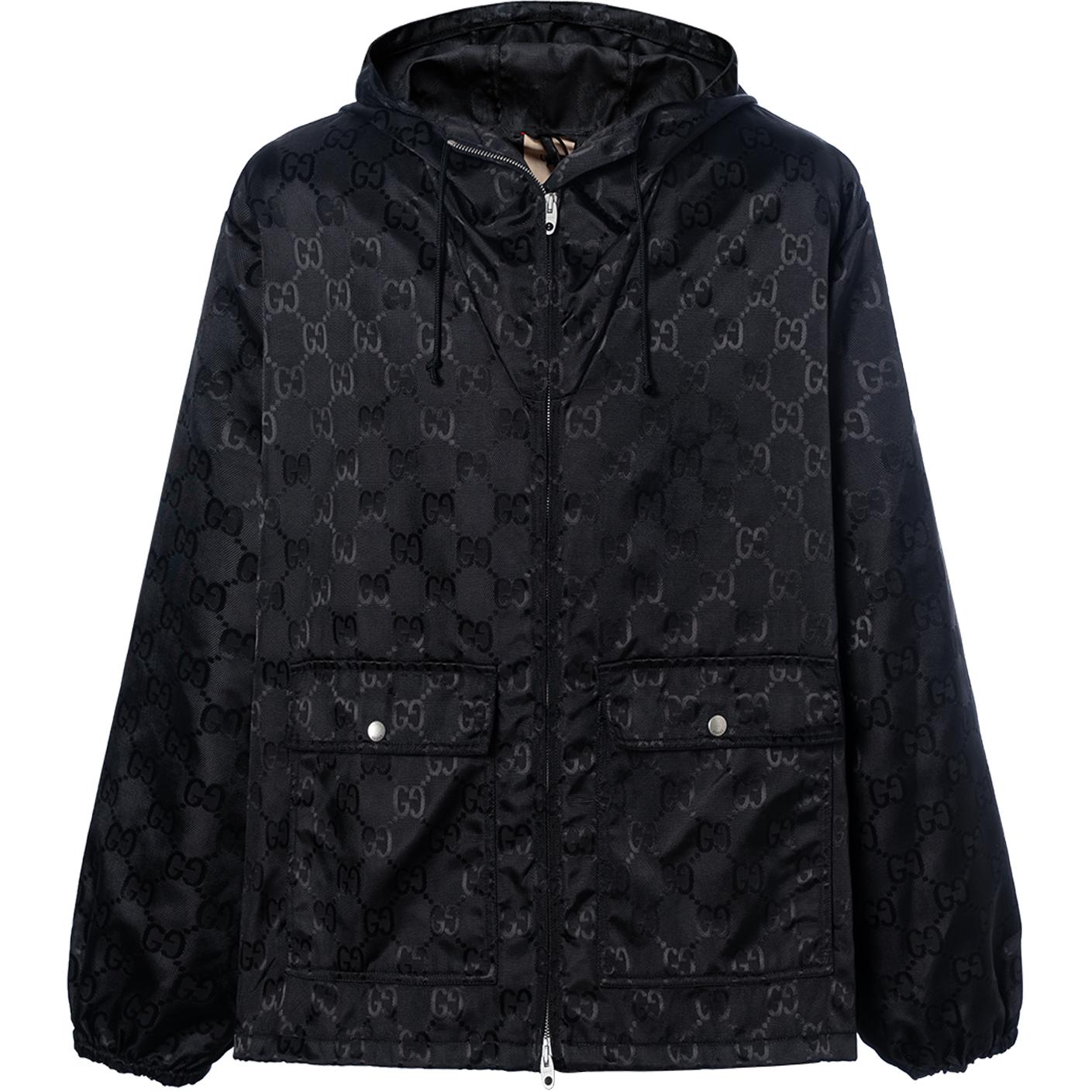 Gucci Off The Grid Black Logo Jacquard Track Jacket 631105-ZAEBN-1000