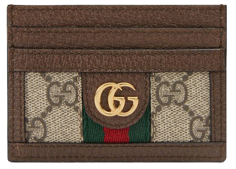 Gucci Ophidia Card Case GG Supreme Beige/Ebony