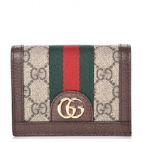 Gucci Ophidia Card Case Monogram GG Supreme Web Brown Gucci Ophidia Card Case Monogram GG Supreme Web Brown