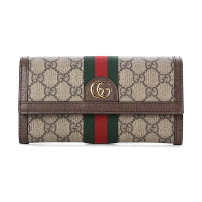 Gucci Ophidia Continental Wallet GG Web Beige/Ebony