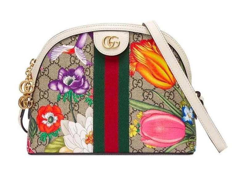 Gucci Ophidia Dome Crossbody GG Supreme Flora Ivory/Beige