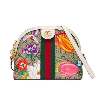Gucci Ophidia Dome Crossbody GG Supreme Flora Ivory/Beige