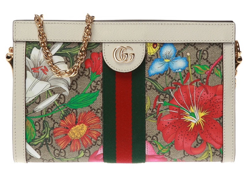 Gucci Ophidia Floral Pattern GG Logo Shoulder Bag Small Multicolor