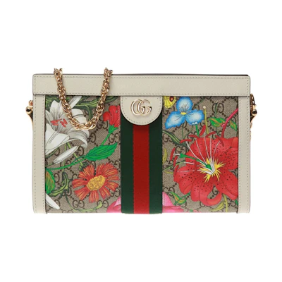 Gucci Ophidia Floral Pattern GG Logo Shoulder Bag Small Multicolor