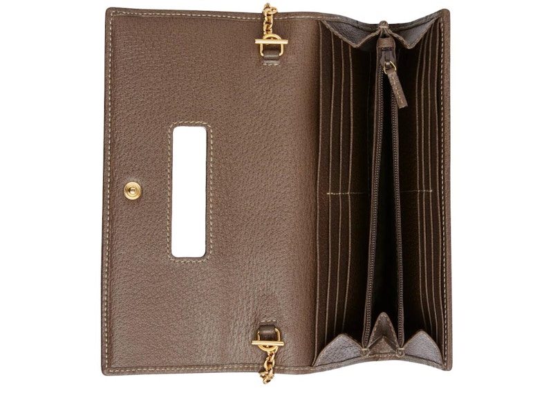 Lookbook グッチ オフィディア GG チェーンウォレット ベージュ/エボニー
