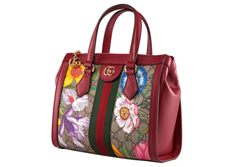 Order 古驰Ophidia GG小号手提包花卉红色