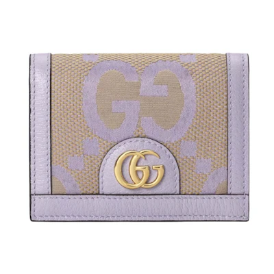 Gucci Ophidia Jumbo GG Card Case Beige/Lilac