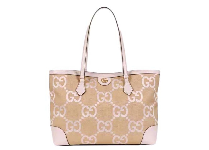 Buy Gucci Ophidia Jumbo GG Medium Tote Cokelat Muda/Merah Muda