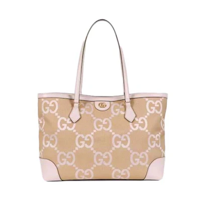 Gucci Ophidia Jumbo GG Medium Tote Camel/Light Pink