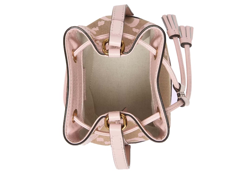 Lookbook 古馳Ophidia Jumbo GG迷你水桶包駱駝色/淺粉色