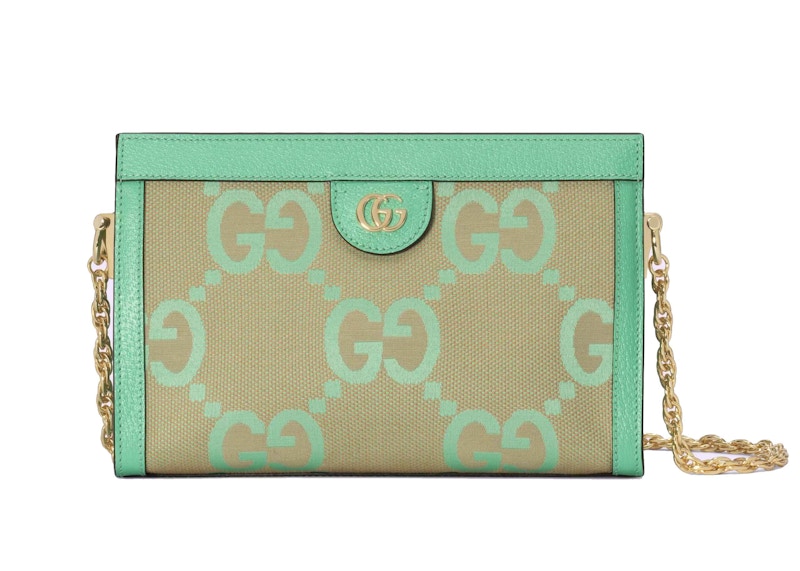 Gucci Ophidia Jumbo GG Small Shoulder Bag Beige/Green Mint