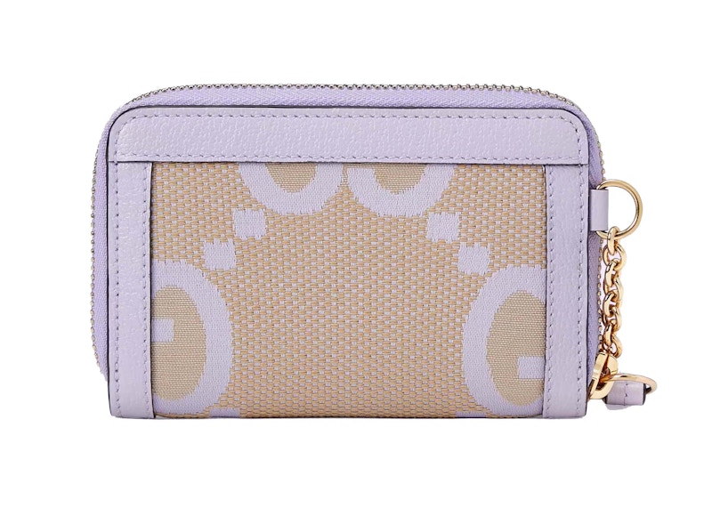 Gucci Ophidia Jumbo GG Zip Around Card Case Beige/Lilac 圖 3