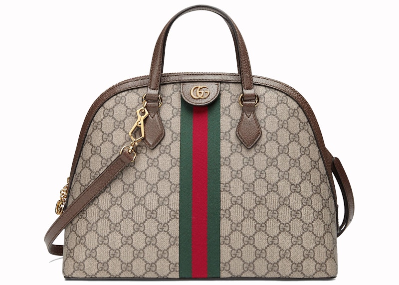 Gucci Ophidia Top Handle GG Supreme Medium Beige/Ebony