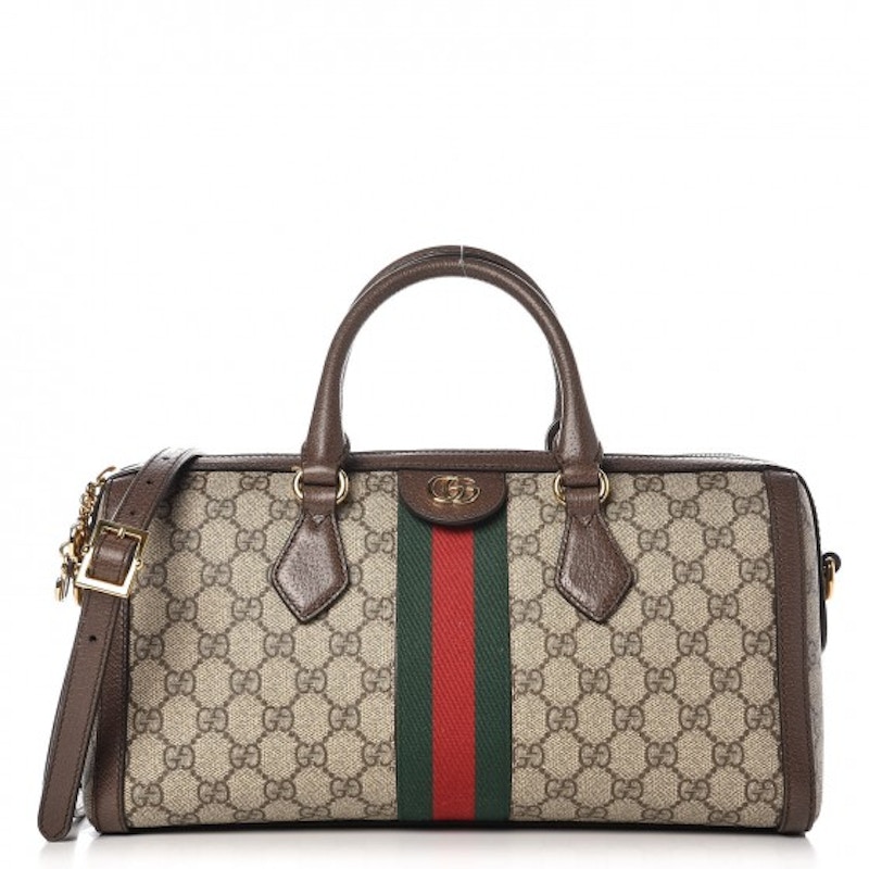 Gucci Ophidia Top Handle GG Supreme Web Medium Brown
