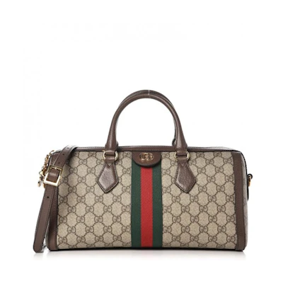 Gucci Ophidia Top Handle GG Supreme Web Medium Brown