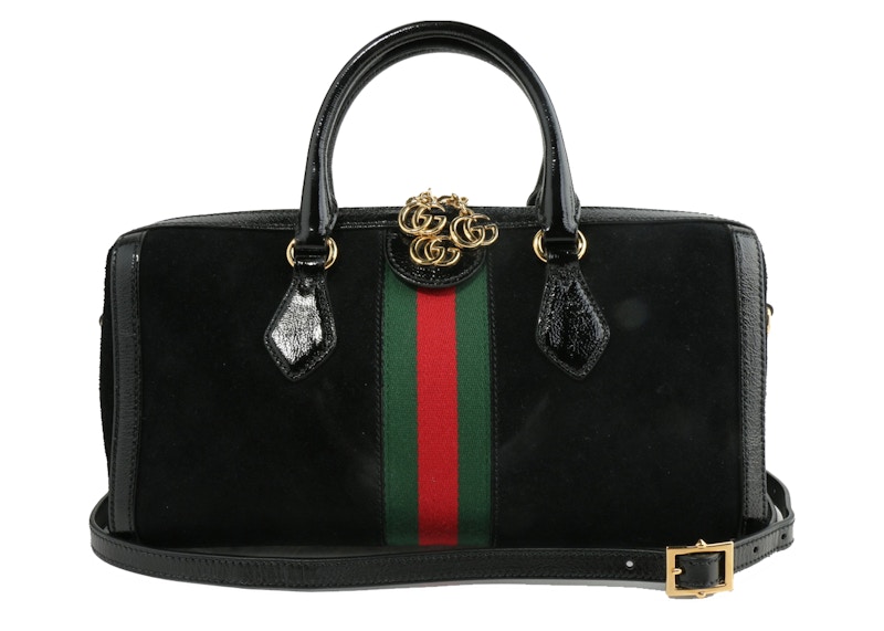 Gucci Ophidia Top Handle Medium Web Velvet Black
