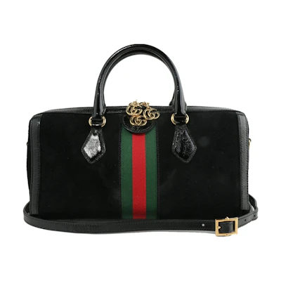Gucci Ophidia Top Handle Medium Web Velvet Black