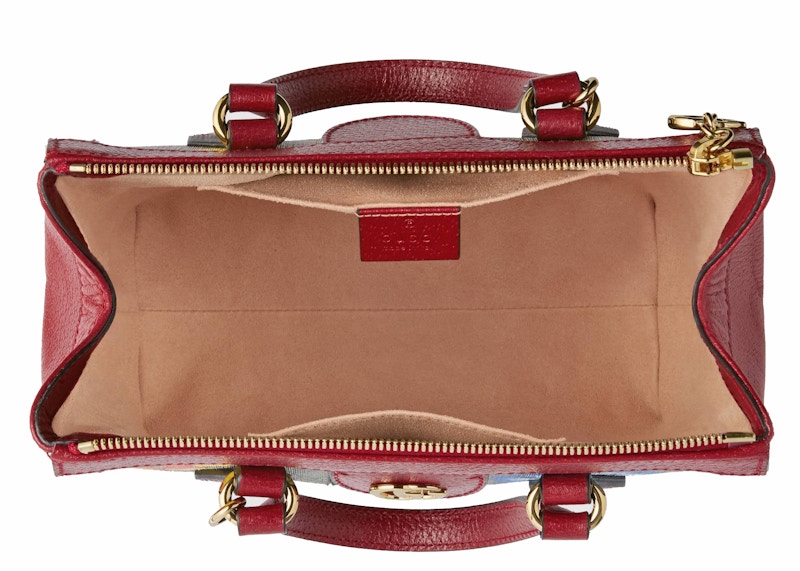 Lookbook グッチ オフィディアGGフローラ スモール トート レッド
